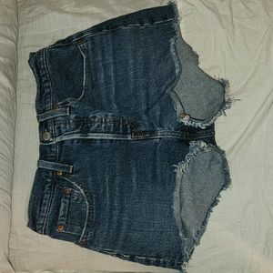 Women's denim shorts.